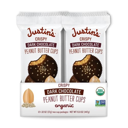 Justin'S Organic Crispy Peanut Butter Cup Caddy Dark Chocolate