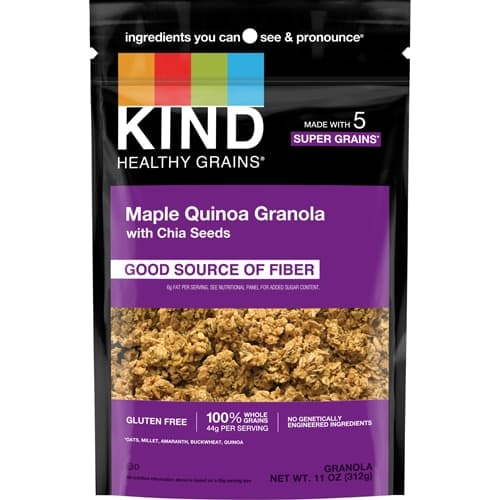 Kind Maple Quinoa Granola Clusters With Chia Seeds
