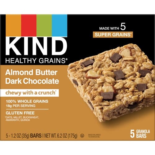 Kind Gluten Free Healthy Grains Oat Granola Bars Almond Butter Dark Chocolate