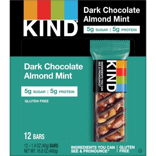Kind Gluten Free Healthy Snack Bars Dark Chocolate Almond Mint