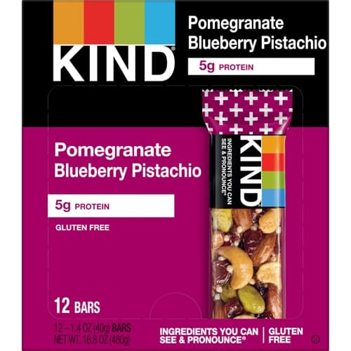 Kind Gluten Free Healthy Snack Bars Pomegranate Blueberry Pistachio