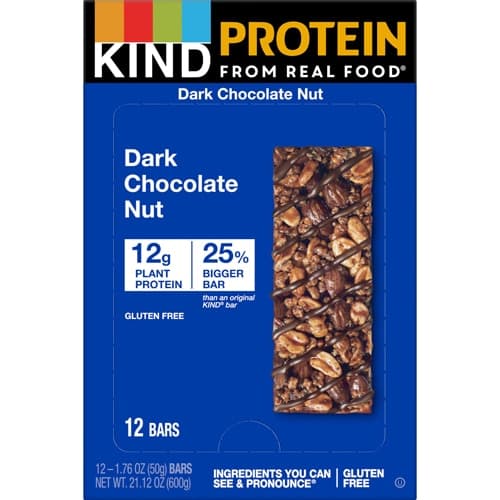 Kind Gluten Free Plant Protein Bars Double Dark Chocolate Nut