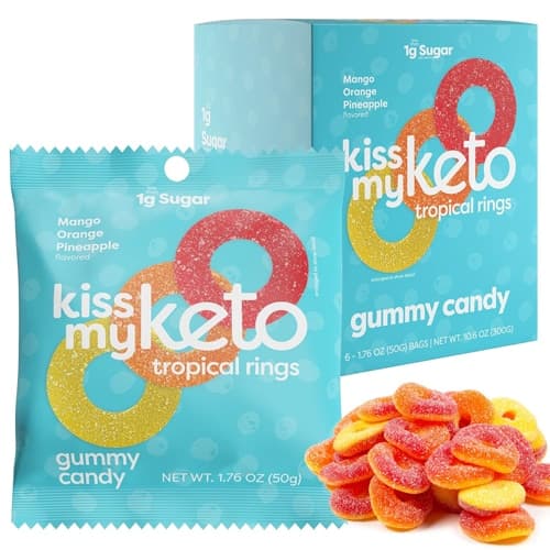 Kiss My Keto Tropical Gummy Rings Mango Orange Pineapple