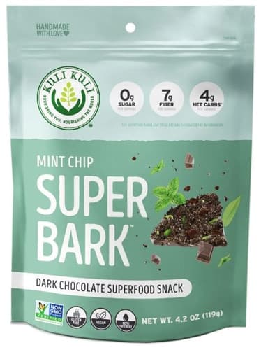Kuli Kuli Superbark Dark Chocolate Superfood Snack Mint Chip