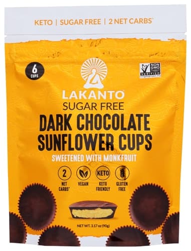 Lakanto Dark Chocolate Sunflower Butter Cups Sugar Free