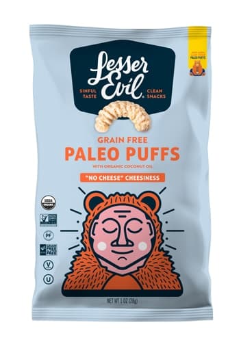 Lesserevil Paleo Puffs No Cheese Cheesiness