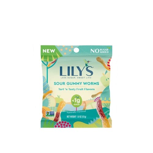 Lily's Sour Gummy Worms Tart 'n Tasty Fruit Flavors