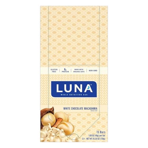 Luna Gluten Free Whole Nutrition Bars White Chocolate Macadamia