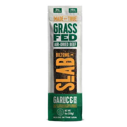 Made By True Grass Fed Whole Beef Biltong Slab Garlic & Herb