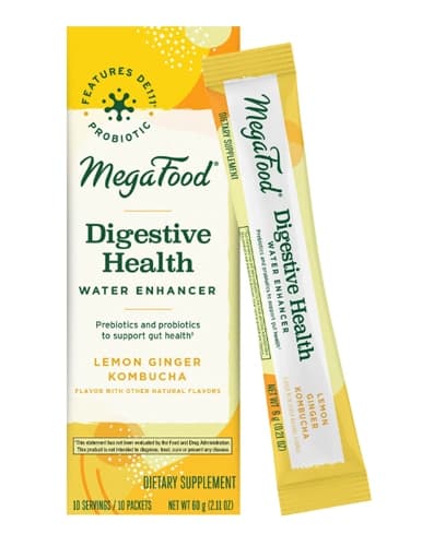 Megafood Digestive Health Water Enhancer Probiotics Lemon Ginger Kombucha