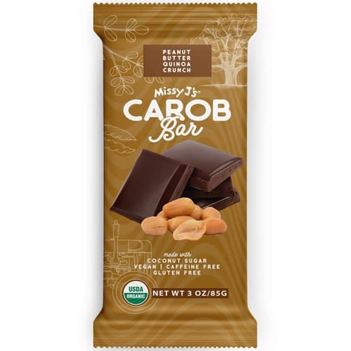 Missy J'S Carob Bar Vegan Gluten Free Peanut Butter Quinoa Crunch