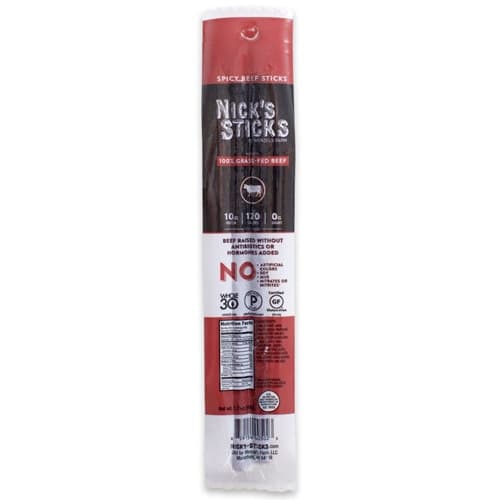 Nick'S Sticks Grass-Fed Beef Snack Sticks Spicy