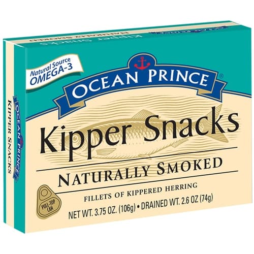 Ocean Prince Kipper Snacks Naturally Smoked Fillets Of Kippered Herring With Pull-Top