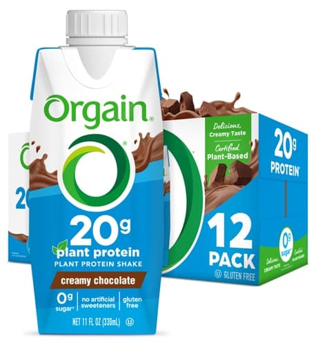 Orgain Vegan Protein Shake Plant Based No Added Sugar Creamy Chocolate