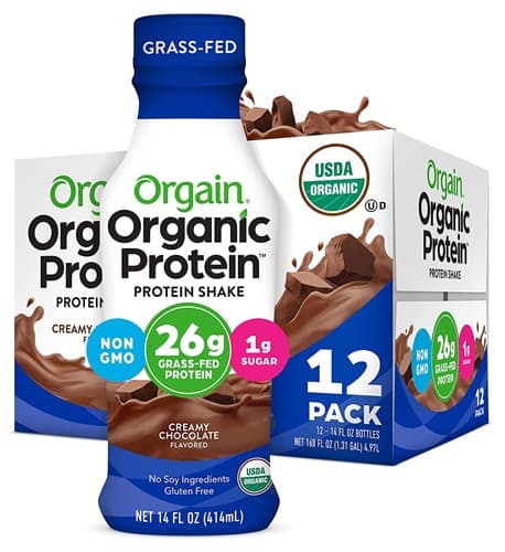 Orgain Organic Grass-Fed Milk Protein Shakes Creamy Chocolate