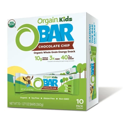 Orgain Kids O Bar Organic Whole Grain Energy Snack Chocolate Chip