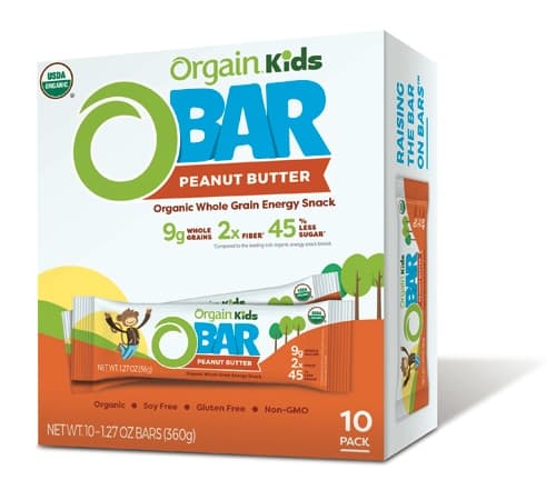 Orgain Kids O Bar Organic Whole Grain Energy Snack Peanut Butter