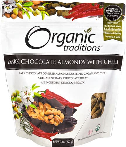 Organic Traditions Dark Chocolate Almonds With Chili