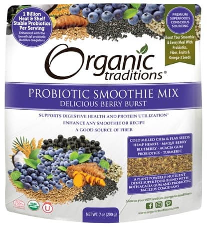 Organic Traditions Probiotic Smoothie Mix Delicious Berry Burst