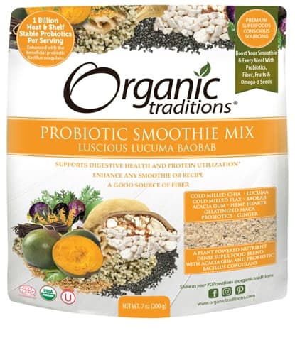 Organic Traditions Probiotic Smoothie Mix Luscious Lucuma Baobab