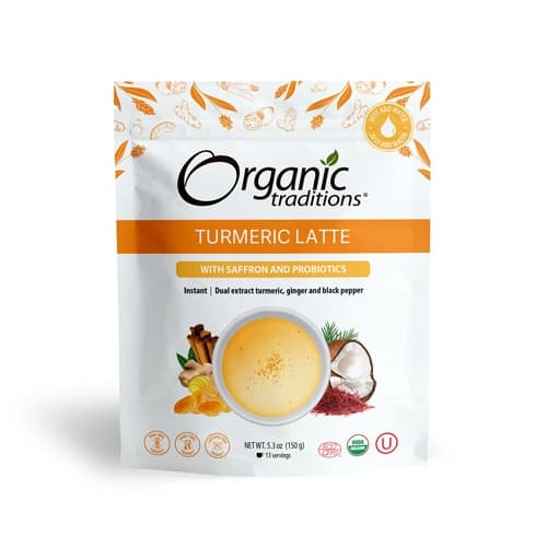 Organic Traditions Turmeric Latte With Saffron And Probiotics