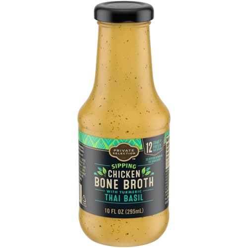 Private Selection Sipping Chicken Bone Broth With Turmeric Thai Basil