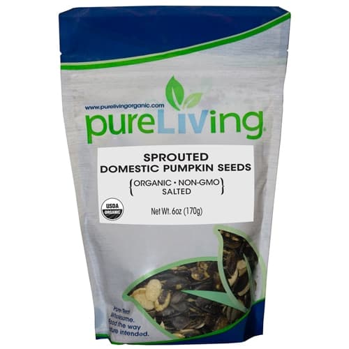 Pure Living Sprouted Domestic Pumpkin Seeds With Salt
