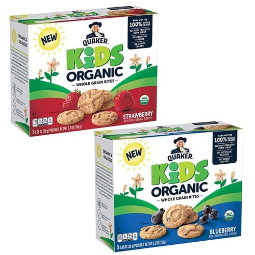 Quaker Kids Organic Whole Grain Bites Blueberry & Strawberry
