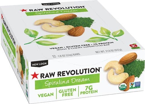 Raw Rev Organic Fruit Nut Seed Bar Spirulina Dream