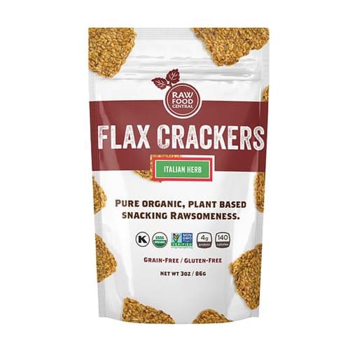 Raw Food Central Organic Flax Crackers Gluten Free Italian Herb