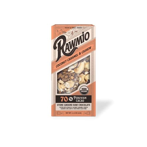 Rawmio Organic Raw Chocolate Bark Coconut Caramel & Cashew