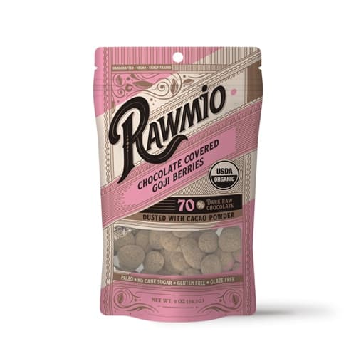 Rawmio Organic Raw Dark Chocolate Covered Goji Berries