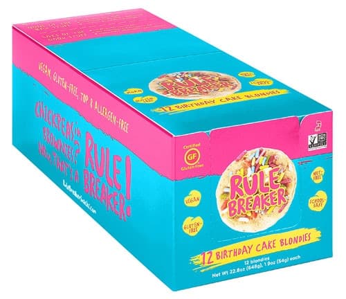 Rule Breaker Brownie Snacks Gluten Free Birthday Cake Blondies