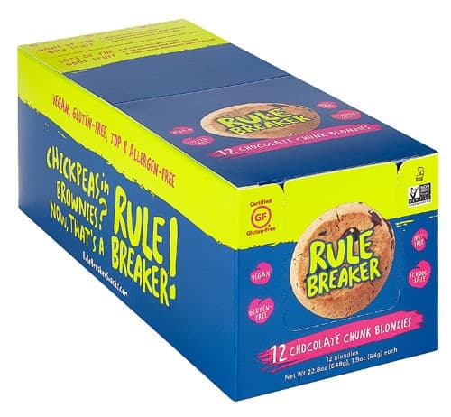 Rule Breaker Brownie Snacks Gluten Free Chocolate Chunk Blondie