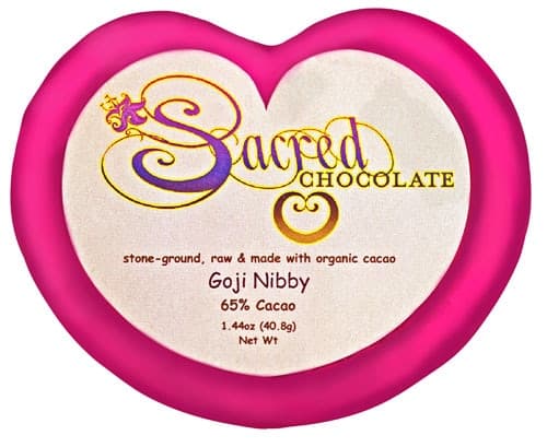 Sacred Chocolate Heart Bar Goji Nibby