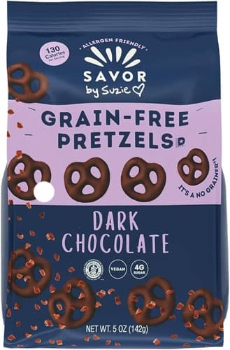 Savor By Suzie Grain Free Covered Pretzels Dark Chocolate