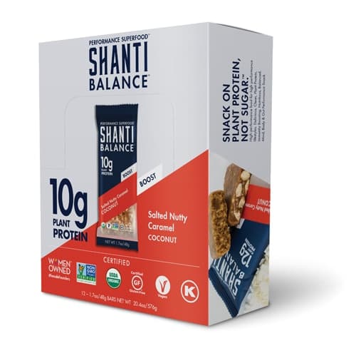 Shanti Bar Organic Protein Bar Gluten Free Salted Nutty Caramel Coconut