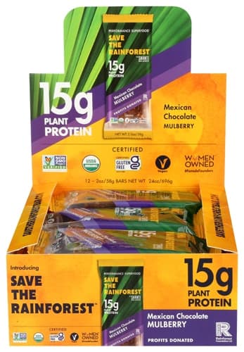 Shanti Bar Organic Protein Bar Gluten Free Mexican Chocolate Mulberry