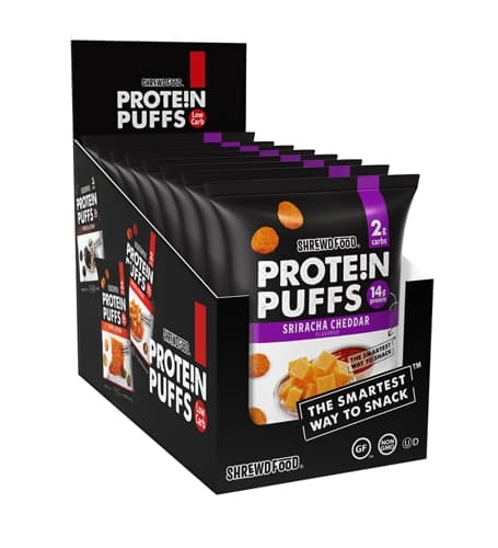 Shrewd Food Protein Puffs Sriracha Cheddar