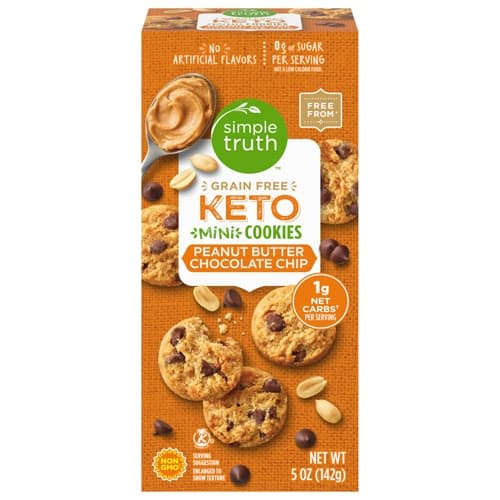 Simple Truth Grain Free Keto Mini Cookies Peanut Butter Chocolate Chip