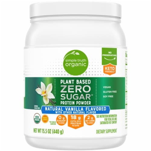 Simple Truth Organic Plant Based Zero Sugar Protein Powder Dietary Supplement
