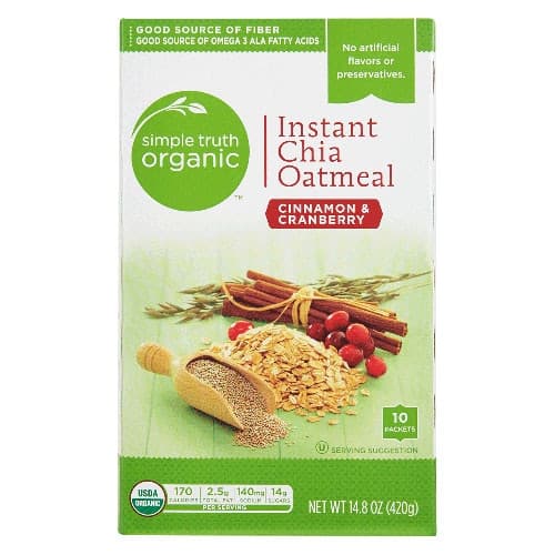 Simple Truth Organic Instant Chia Oatmeal Cinnamon & Cranberry