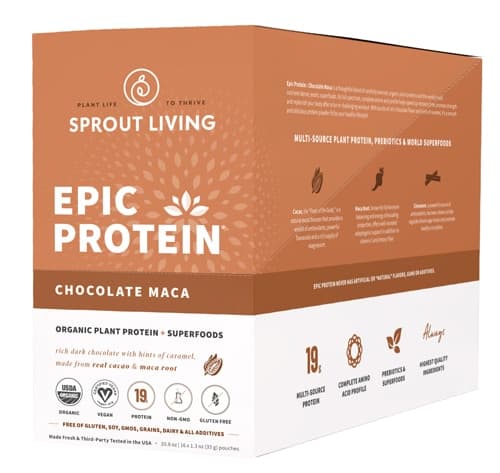 Sprout Living Epic Organic Plant-Based Protein Chocolate Maca