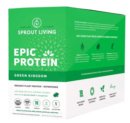Sprout Living Epic Organic Plant-Based Protein Green Kingdom