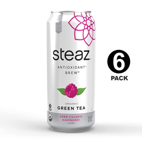 Steaz Green Tea Soda Zero Calorie Iced Green Tea Raspberry