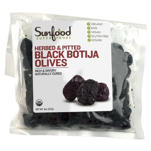Sunfood Organic Herbed Black Pitted Olives