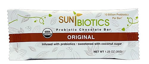 Sunbiotics Probiotic Chocolate Bar With Organic Yacon Prebiotics