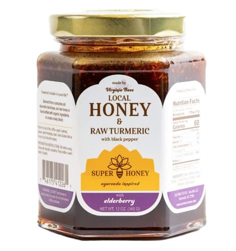 Super Honey Ayurveda Inspired Virginia Turmeric Elderberry Black Pepper Honey