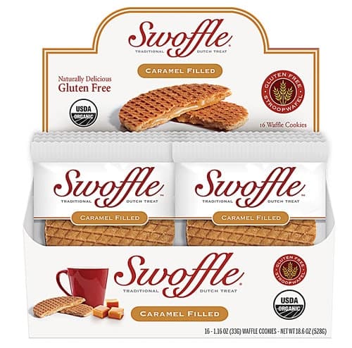 Swoffle Organic Waffle Cookie Stroopwafel Gluten Free Caramel