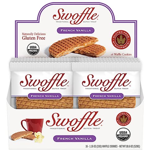 Swoffle Organic Waffle Cookie Stroopwafel Gluten Free French Vanilla